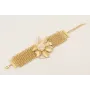 Pulsera malla con flor grande, mariposa esmaltada 