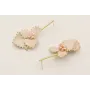 Pendientes pivote dorado amte con treból y rombo e