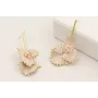 Pendientes pivote dorado amte con treból y rombo e
