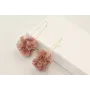 Pendientes eslabón con flores 6 pétalos moldeables