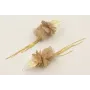 Pendientes perno hoja ovalada con flores moldeable