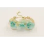 Pulsera cadena malla dorada mate con flores moldea