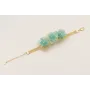 Pulsera cadena malla dorada mate con flores moldea