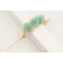 Pulsera cadena malla dorada mate con flores moldea