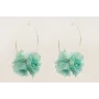 Pendientes aro grande dorado mate con flores 6 pét