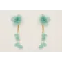 Pendientes lámina satinada con flores moldeables t