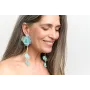 Pendientes lámina satinada con flores moldeables t