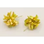 Pendientes perno pivote dorado mate con flor lente