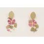 Pendientes perno ovalado dorado mate y lentejuela 