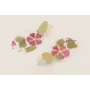 Pendientes perno ovalado dorado mate y lentejuela 