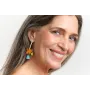 Pendientes lámina satinada y lentejuela ovalada co