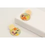 Pendientes perno semi disco satinado, lentejuela o
