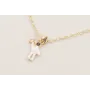 Collar cadena eslabón esmaltado blanco con colgant