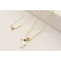 Collar cadena eslabón esmaltado blanco con colgant