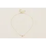 Collar cadena fina dorado con planeta brillos y mi
