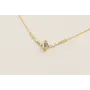 Collar cadena fina dorado con planeta brillos y mi