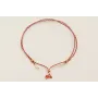Collar driza hilo metálico rojizo y rosa,nudos mac