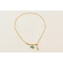 Collar cordón hilo dorado color mostaza,nudos macr