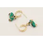 Pendientes se mi ovalo dorado con colgante vespa e