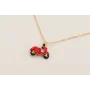 Solitario cadena eslabón pequeño dorado con colgan