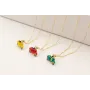 Solitario cadena eslabón pequeño dorado con colgan