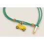 Pulsera cordón hilo dorado color turquesa doble,nu