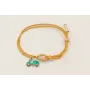 Pulsera cordón hilo dorado color mostaza,nudos mac