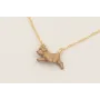 Solitario cadena eslabón pequeño dorado con colgan