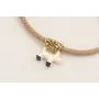 Pulsera cordón hilo dorado color beige con colgant