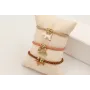 Pulsera cordón hilo dorado color beige con colgant