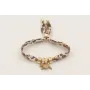 Pulsera lazo liberty tonos marrones con discoa dor