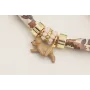 Pulsera lazo liberty tonos marrones con discoa dor