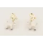Pendientes perno corazón dorado con perro fox terr