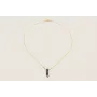 Solitario gato esmalte negro con microcubos dorado