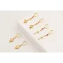 Pendientes ORO18K cierre aro, Colgante pez brillos