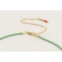 Collar ORO18K con bolas piedra verde opaco,colgant