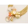 Collar malla eslabones dorado mate con calas beige