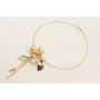 Collar rígido con flor dorada mate,burruños ovnis 