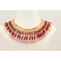 Collar semipreciosas facetadas jade granate, ovalo
