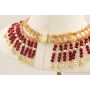 Collar semipreciosas facetadas jade granate, ovalo