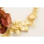 Collar completo aros entrelazados dorado mate con 