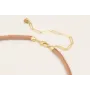 Collar seda natural rellena color cobrizo con nudo