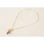 Collar cadena eslabón pequeño dorado mate con tuli