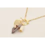 Collar cadena eslabón pequeño dorado mate con tuli