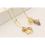 Collar cadena eslabón pequeño dorado mate con tuli