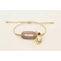 Pulsera hilo dorado con nudo serpiente centro esla