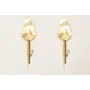 Pendientes péndulo arrugado dorado mate con colgan