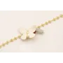 Pulsera cadena entrelazada 2 bolas dorado mate con