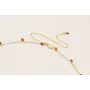 Collar cadena cristales marrones, colgante girasol