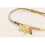 Pulsera de hilo por mitades dorado, verde,morado c